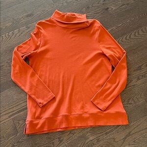 J. Jill Perfect Pima Cotton Side-Vent Turtleneck Tunic Women's Size L Pullover